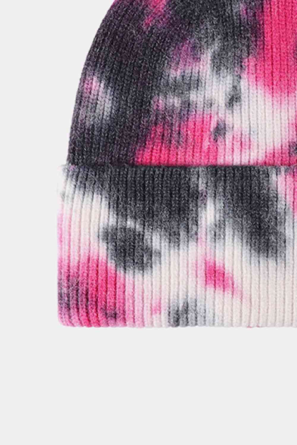 Tie-Dye Cuffed Rib-Knit Beanie Hat - Damned Threads